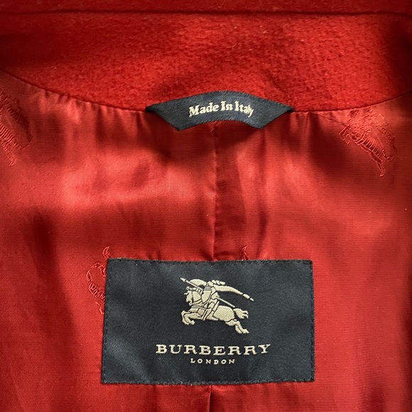 Burberry Wool Cashmere Red Merlot Coat Women - Picture 4 of 12
